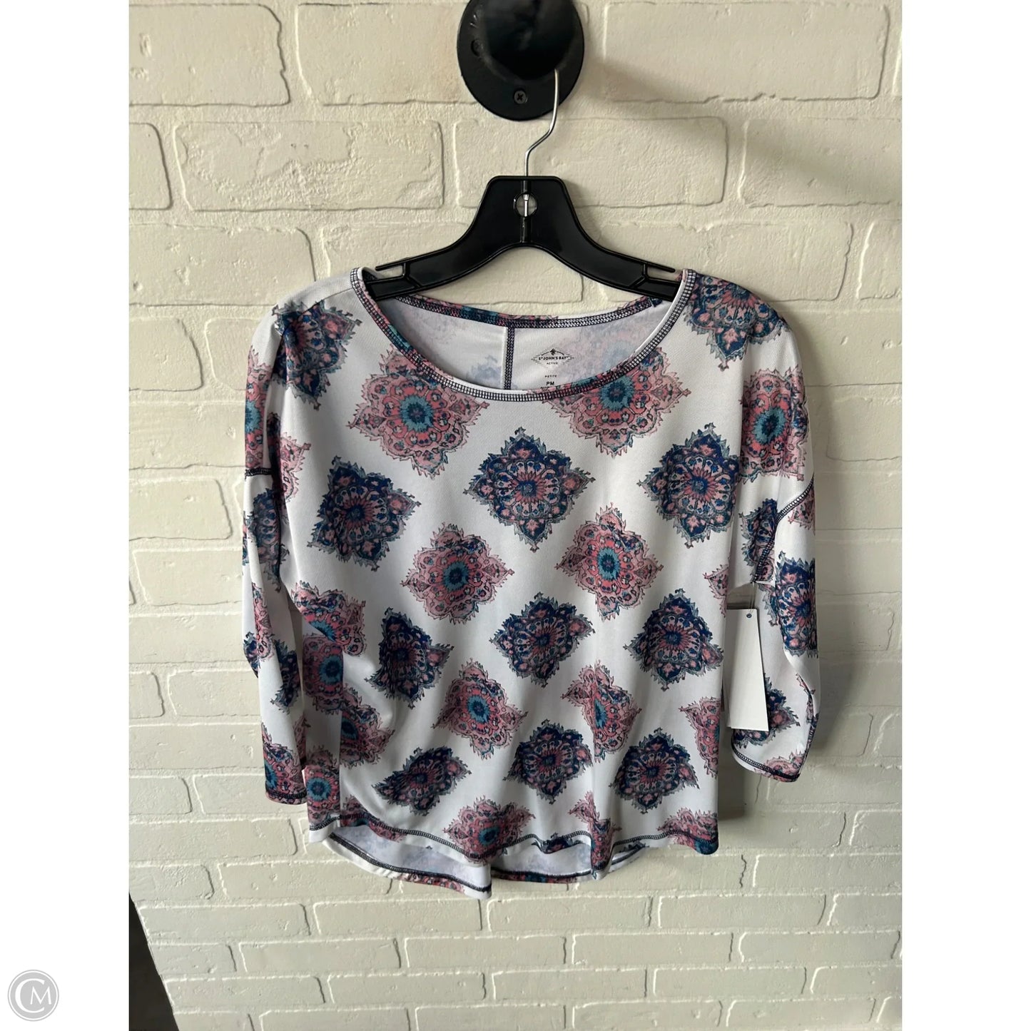 Top 3/4 Sleeve By St Johns Bay In Blue & Pink, Size: Mp