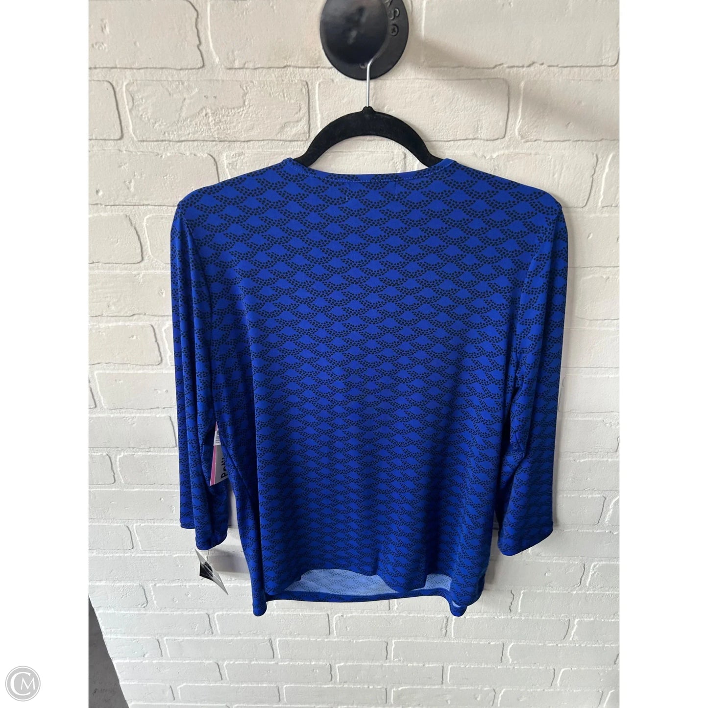 Top 3/4 Sleeve By Liz Claiborne In Black & Blue, Size: Lp