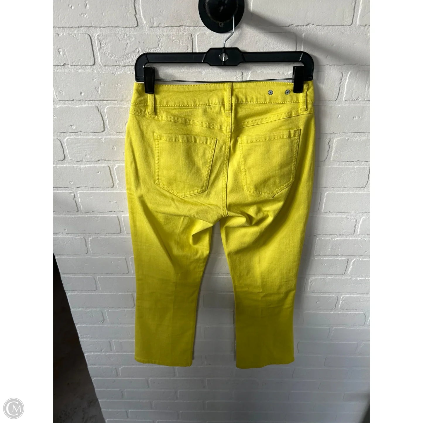 Jeans Cropped By Cabi In Yellow Denim, Size: 2