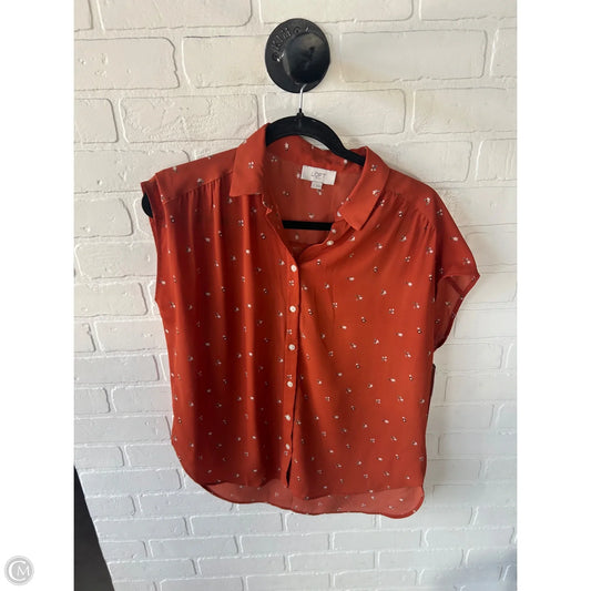Blouse Sleeveless By Loft In Orange & Pink, Size: S