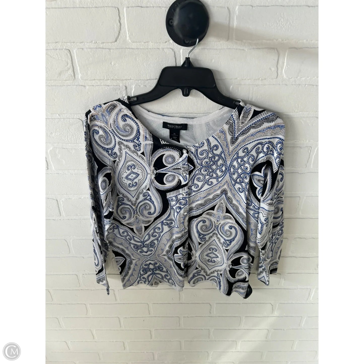 Sweater Cardigan By White House Black Market In Black & Blue, Size: Xl