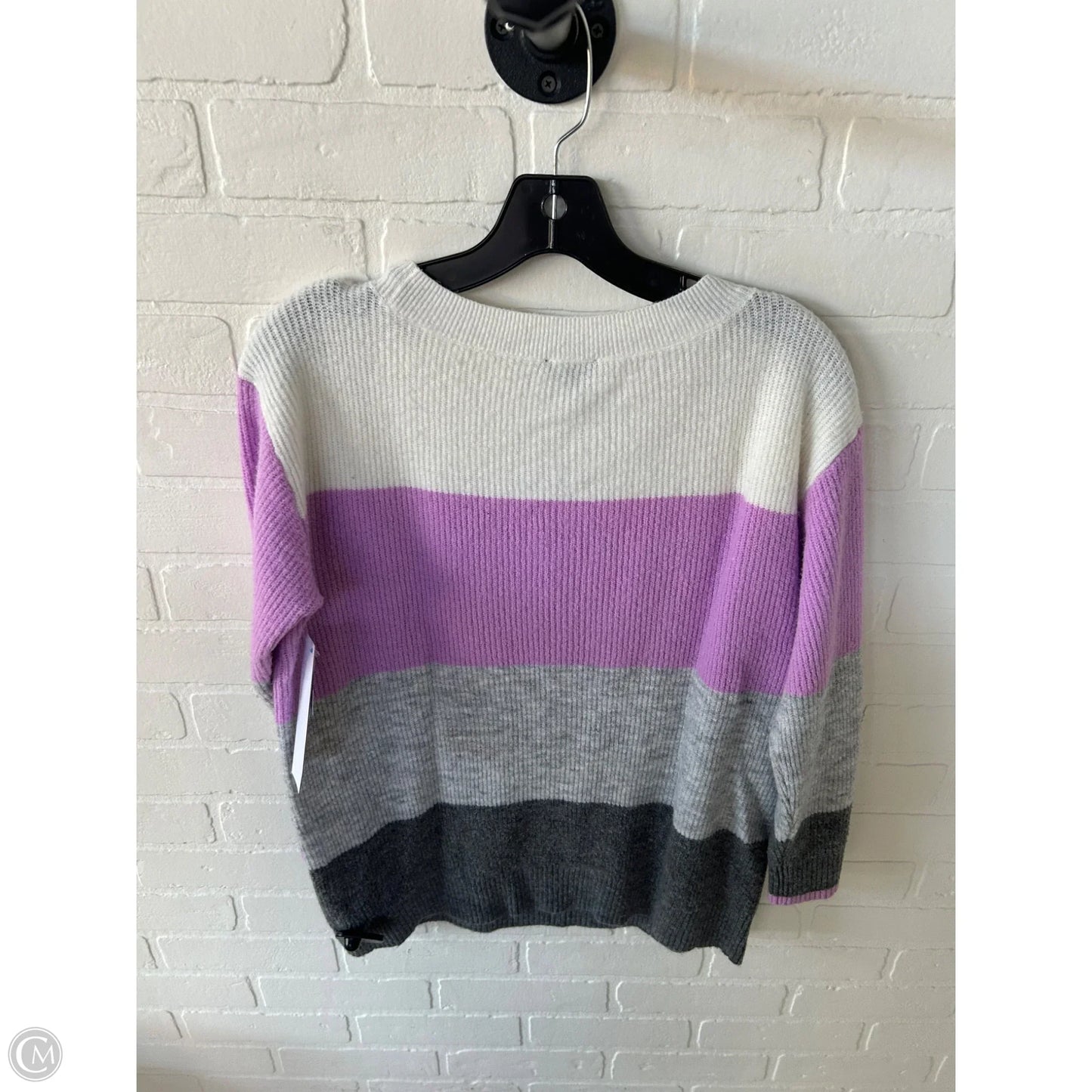 Sweater By Talbots In Grey & Purple, Size: Lp