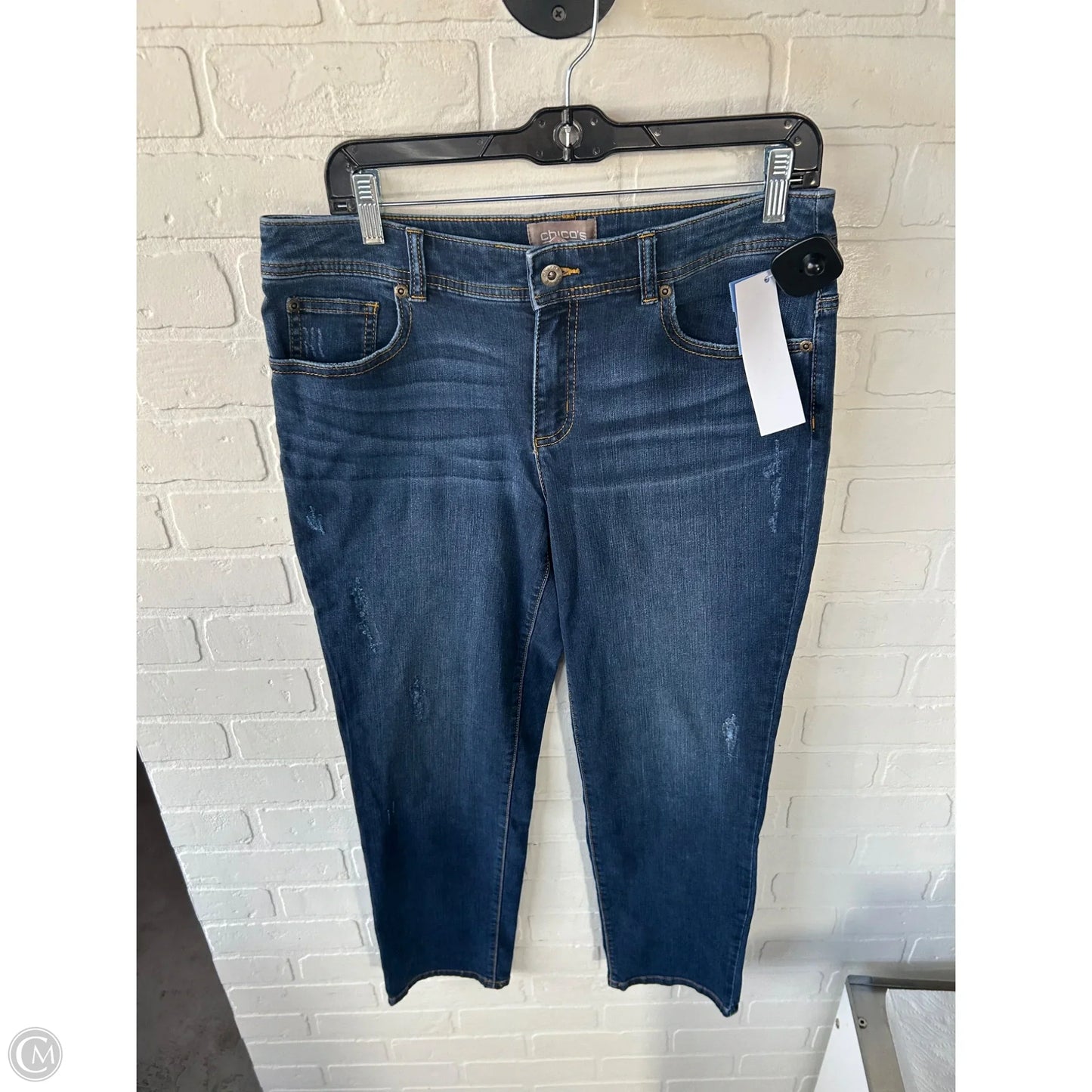 Jeans Straight By Chicos In Blue Denim, Size: 6
