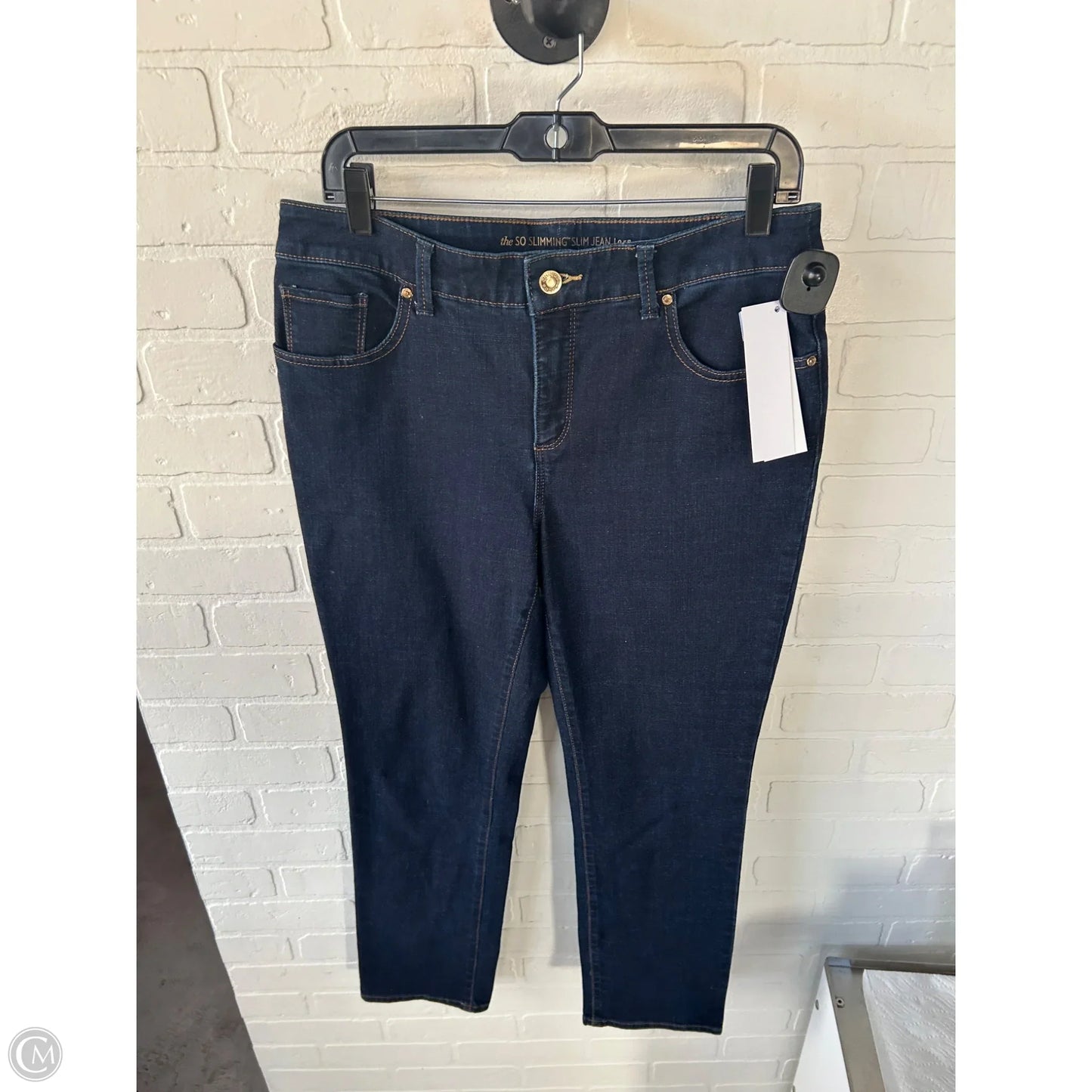 Jeans Straight By Chicos In Blue Denim, Size: 6p