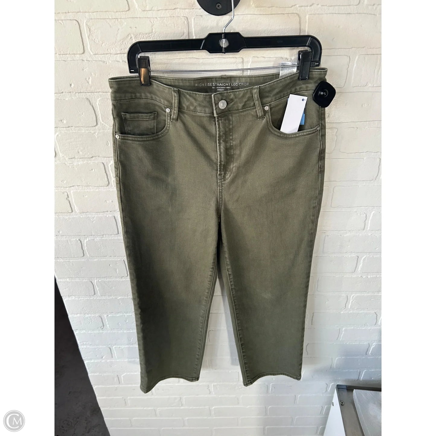Jeans Cropped By Chicos In Green Denim, Size: 8