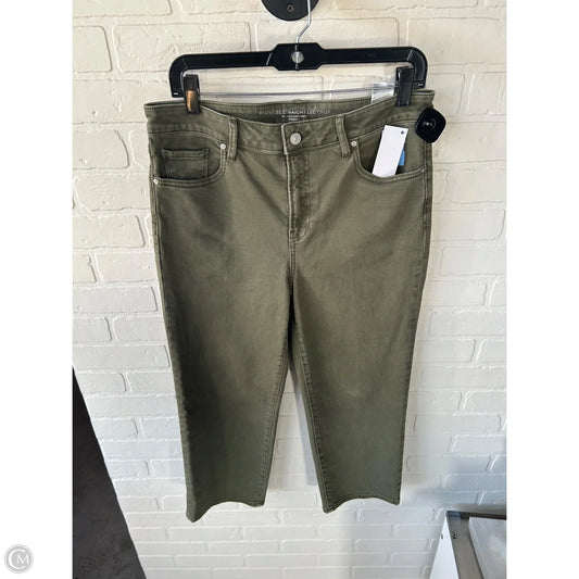 Jeans Cropped By Chicos In Green Denim, Size: 8