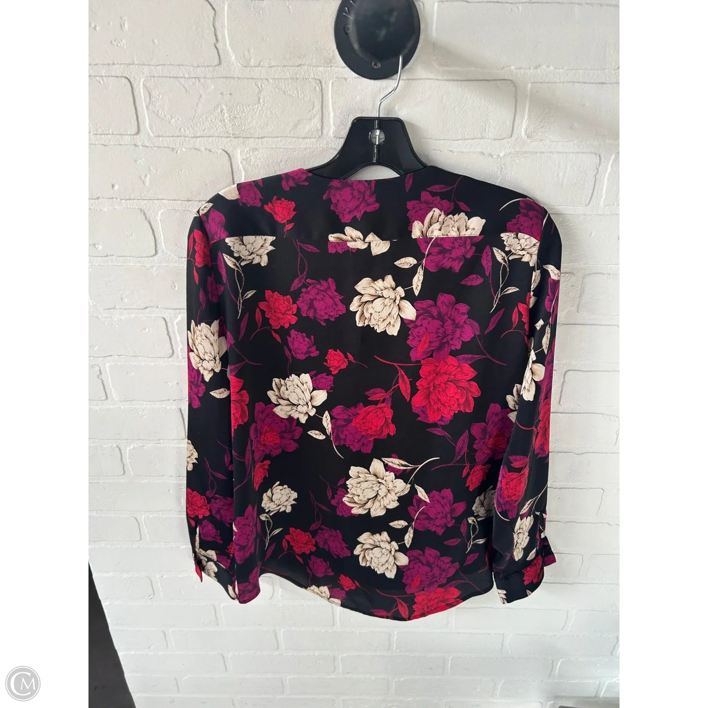 Top Long Sleeve By Vince Camuto In Black & Purple, Size: S