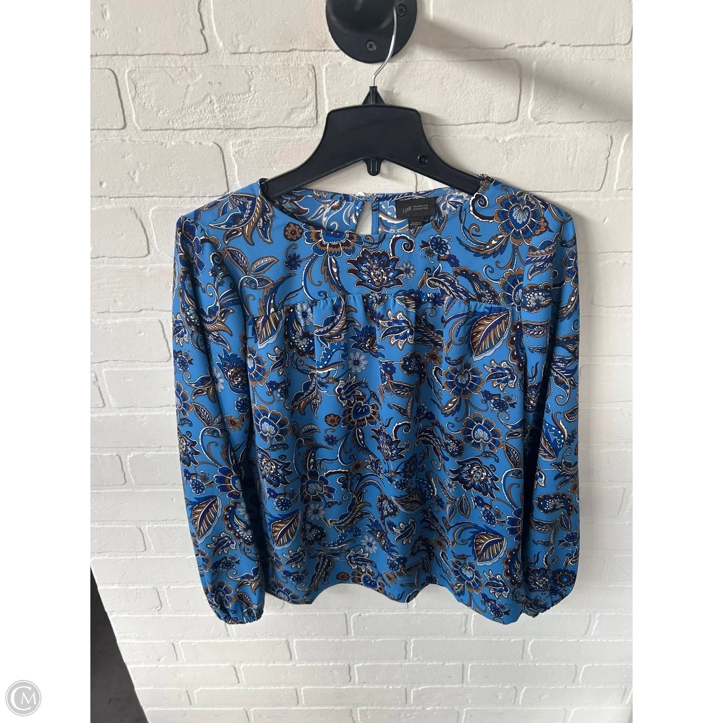 Top Long Sleeve By J. Jill In Blue & Brown, Size: Xs