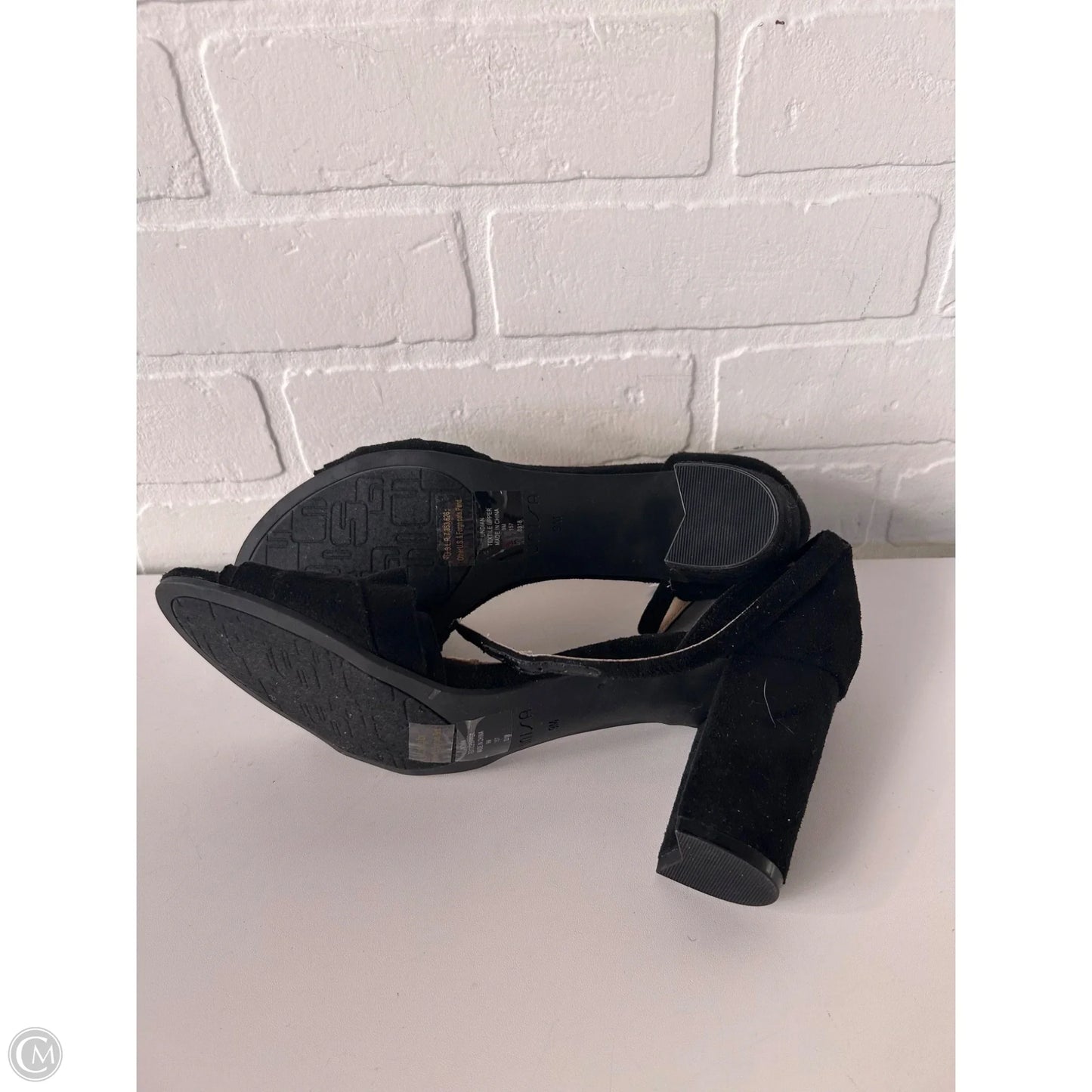 Sandals Heels Block By Unisa In Black & Blue, Size: 10