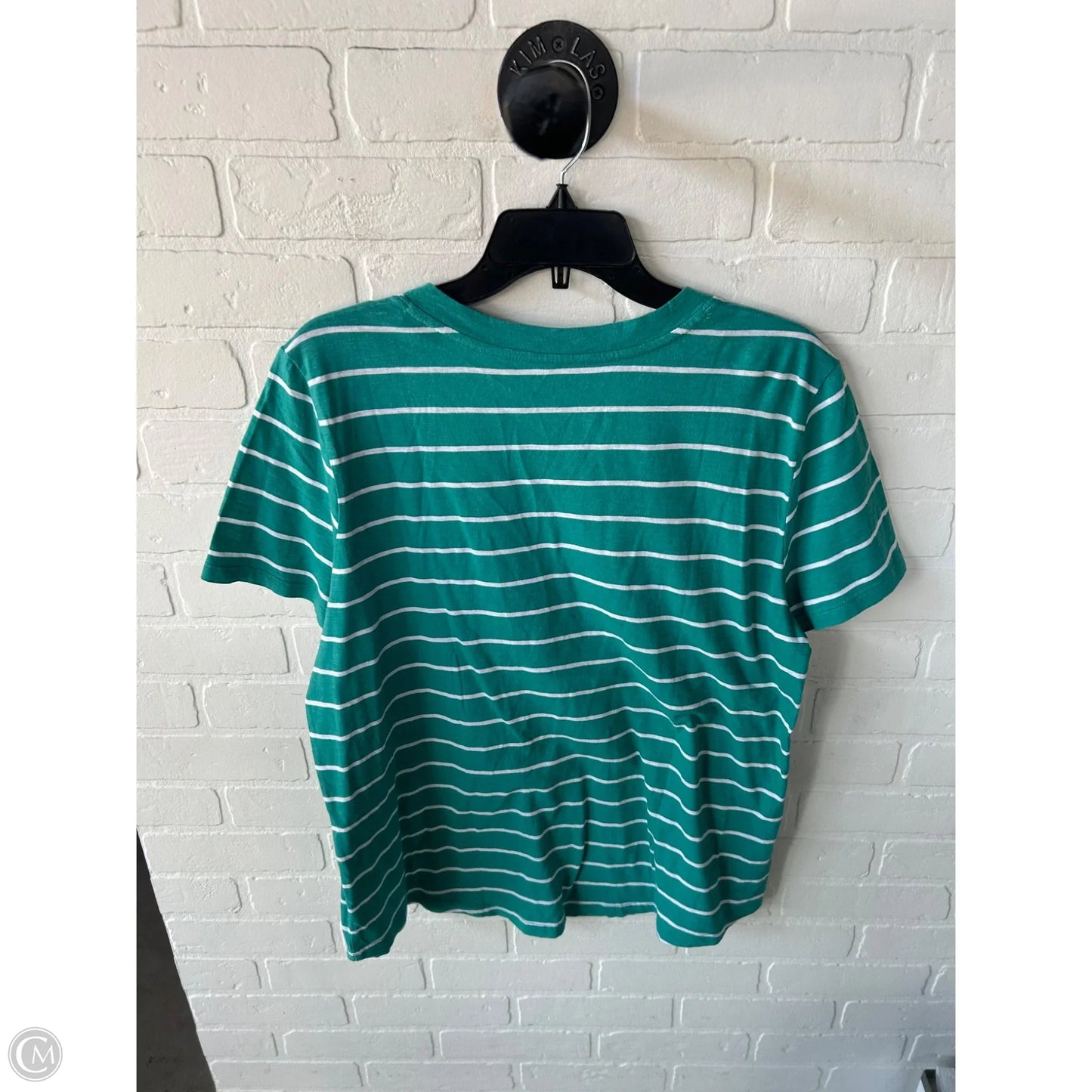 Top Short Sleeve Basic By Loft In Green & White, Size: Xl