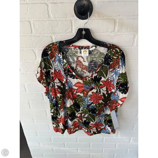 Top Sleeveless By C And C In Green & Orange, Size: Xl