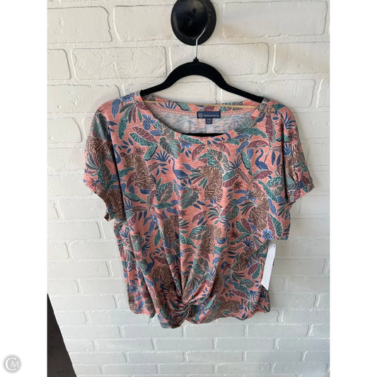Top Short Sleeve By Democracy In Orange & Red, Size: Xlp