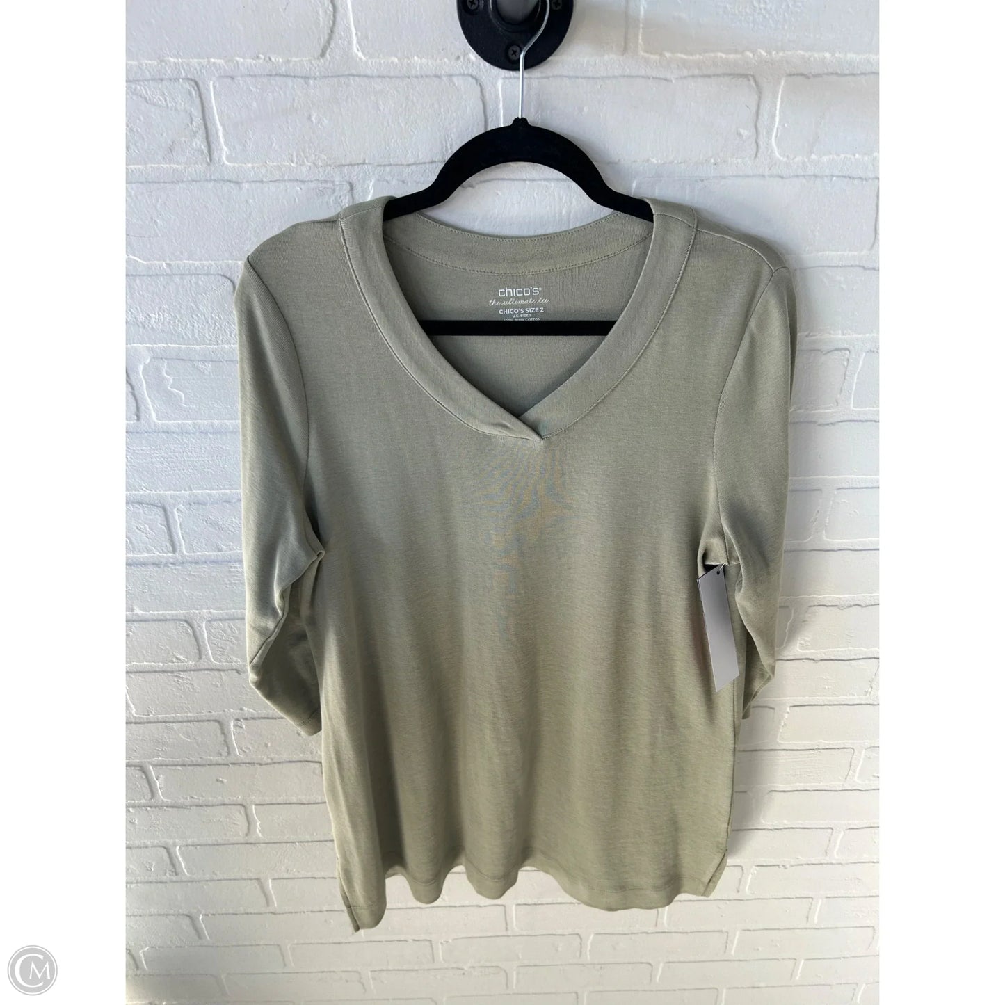 Tunic 3/4 Sleeve By Chicos In Green, Size: L