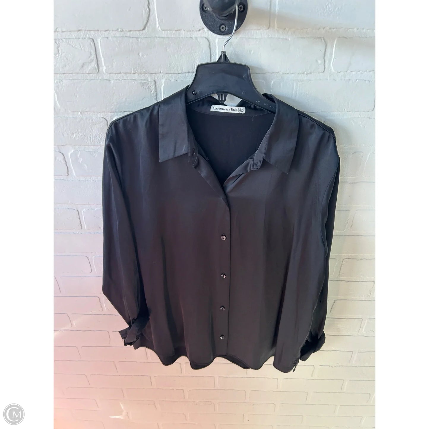 Blouse Long Sleeve By Abercrombie And Fitch In Black, Size: Xl