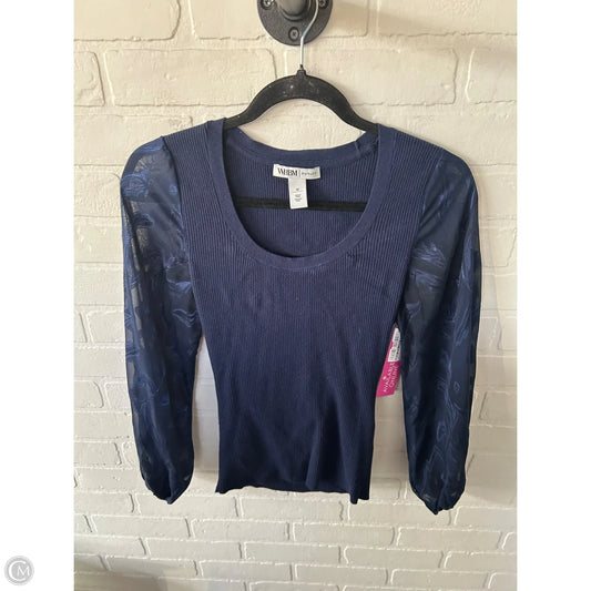 Top Long Sleeve By White House Black Market In Blue, Size: M