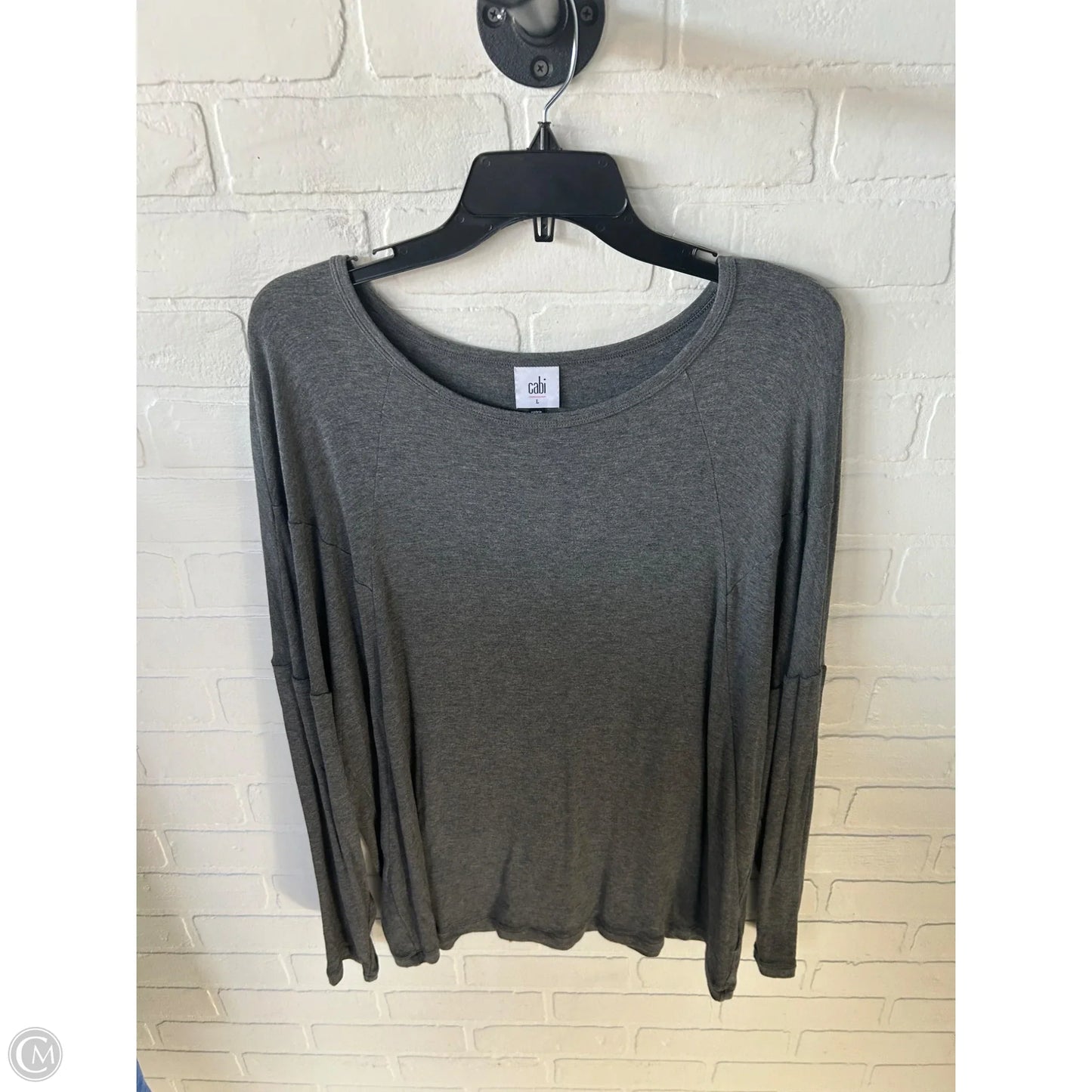 Top Long Sleeve By Cabi In Grey, Size: L