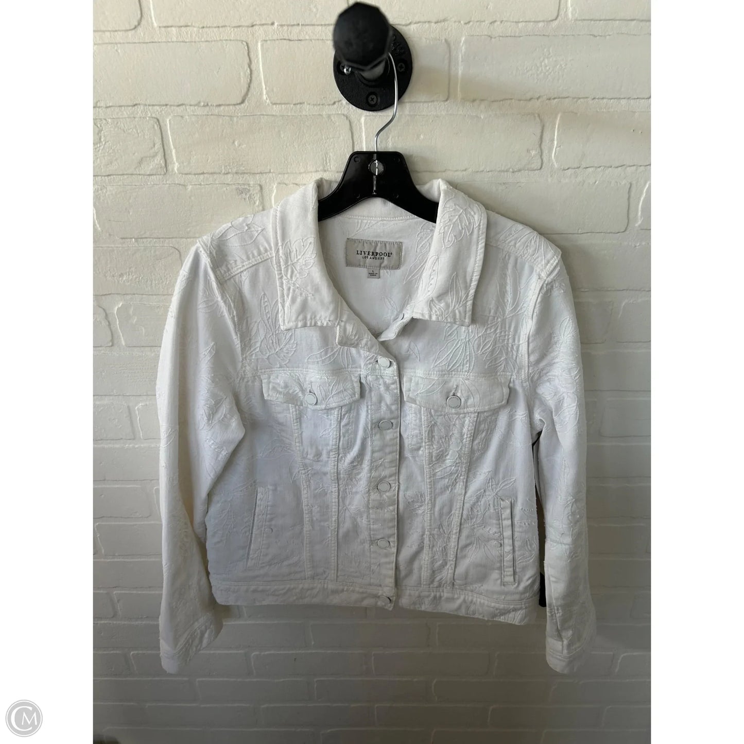 Jacket Denim By Liverpool In White, Size: L
