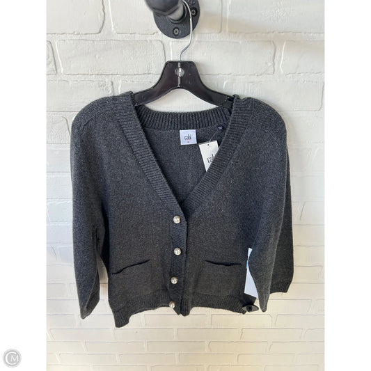 Sweater Short Sleeve By Cabi In Grey & White, Size: M