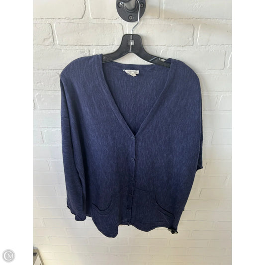 Sweater Cardigan By Eileen Fisher In Blue, Size: L