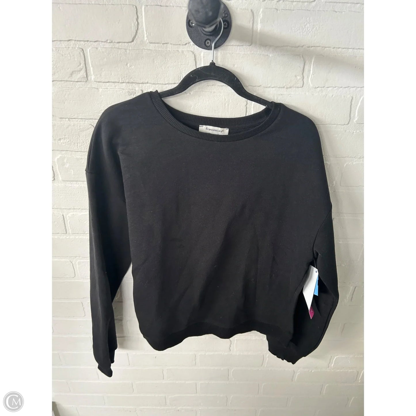 Sweatshirt Crewneck By Francesca's In Black & Silver, Size: M