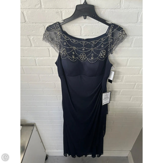 Dress Designer By Xscape In Blue & Gold, Size: Xl