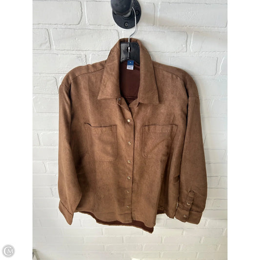 Jacket Shirt By Old Navy In Brown, Size: M