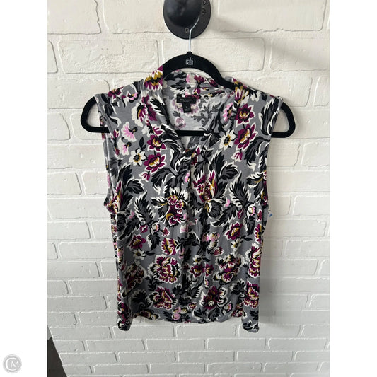 Top Sleeveless By Ann Taylor In Grey & Purple, Size: Xl