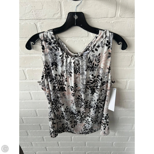 Top Sleeveless By Calvin Klein In Grey & White, Size: Xl