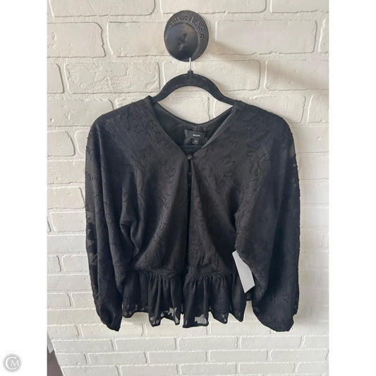 Blouse Long Sleeve By Clothes Mentor In Black, Size: Xs