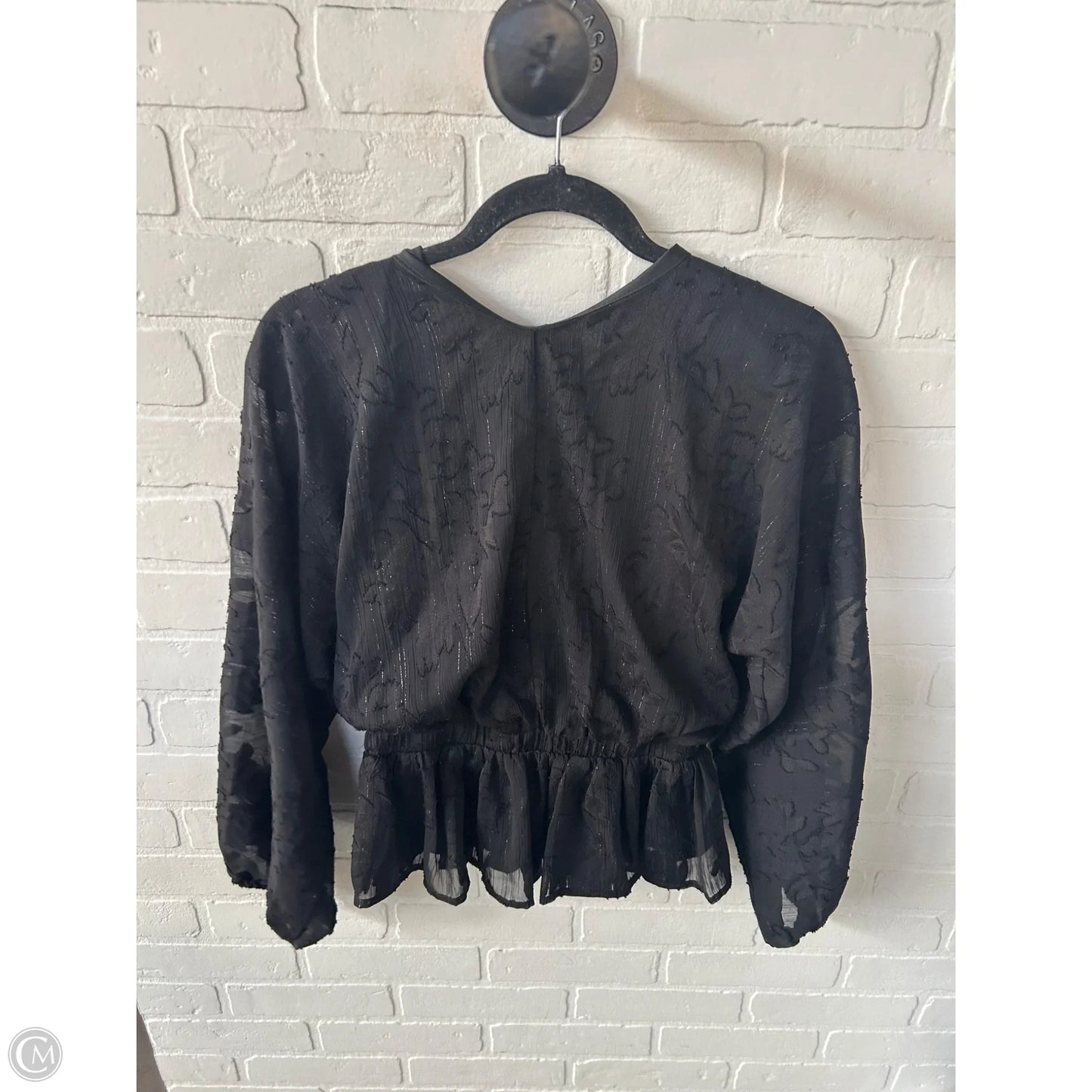 Blouse Long Sleeve By Clothes Mentor In Black, Size: Xs