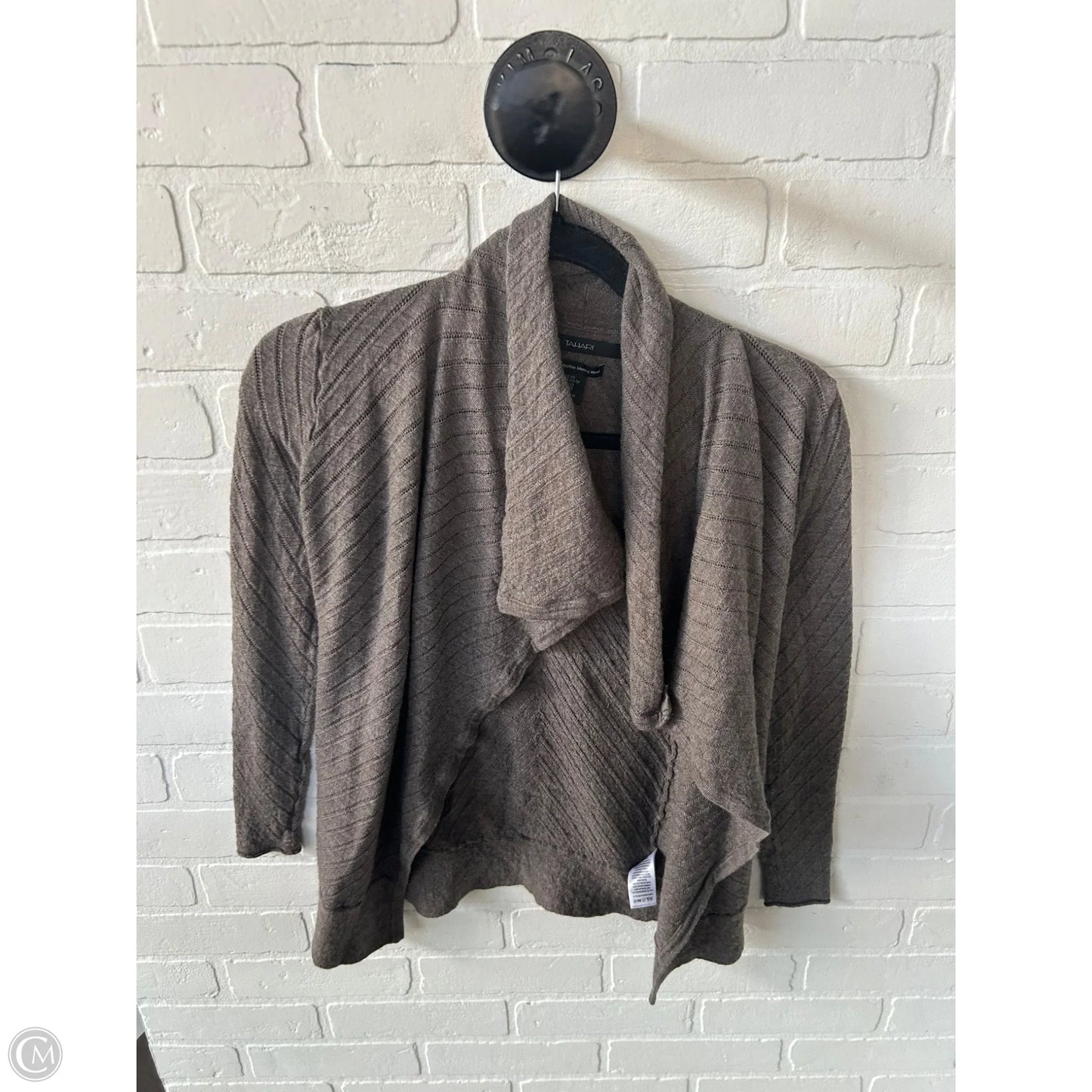 Sweater Cardigan By Tahari In Brown, Size: Xs