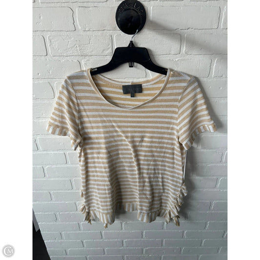 Top Short Sleeve By Sunday In Brooklyn In Gold & White, Size: M