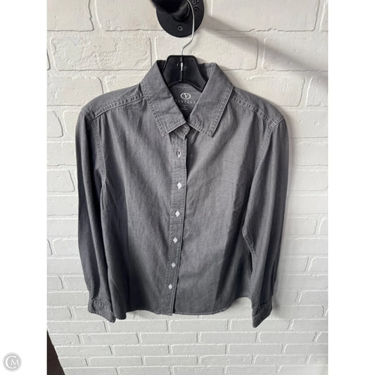 Blouse Long Sleeve By Clothes Mentor In Grey Denim, Size: M