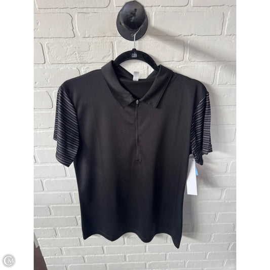 Athletic Top Short Sleeve By Clothes Mentor In Black & Grey, Size: M