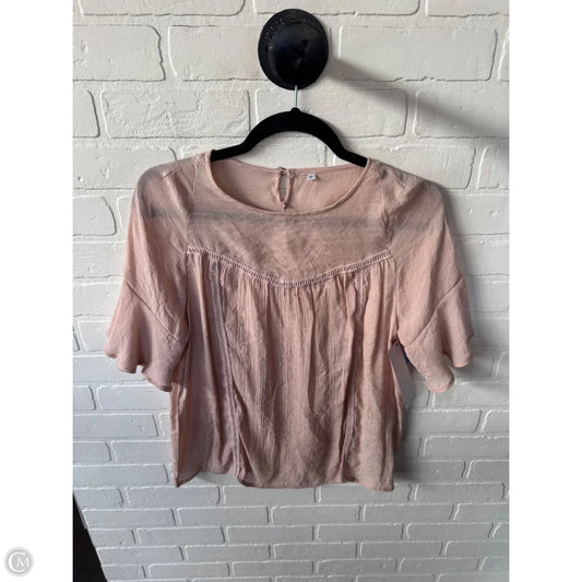 Top Short Sleeve By Cme In Peach, Size: S