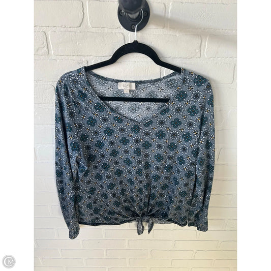 Top Long Sleeve By Loft In Blue & White, Size: L