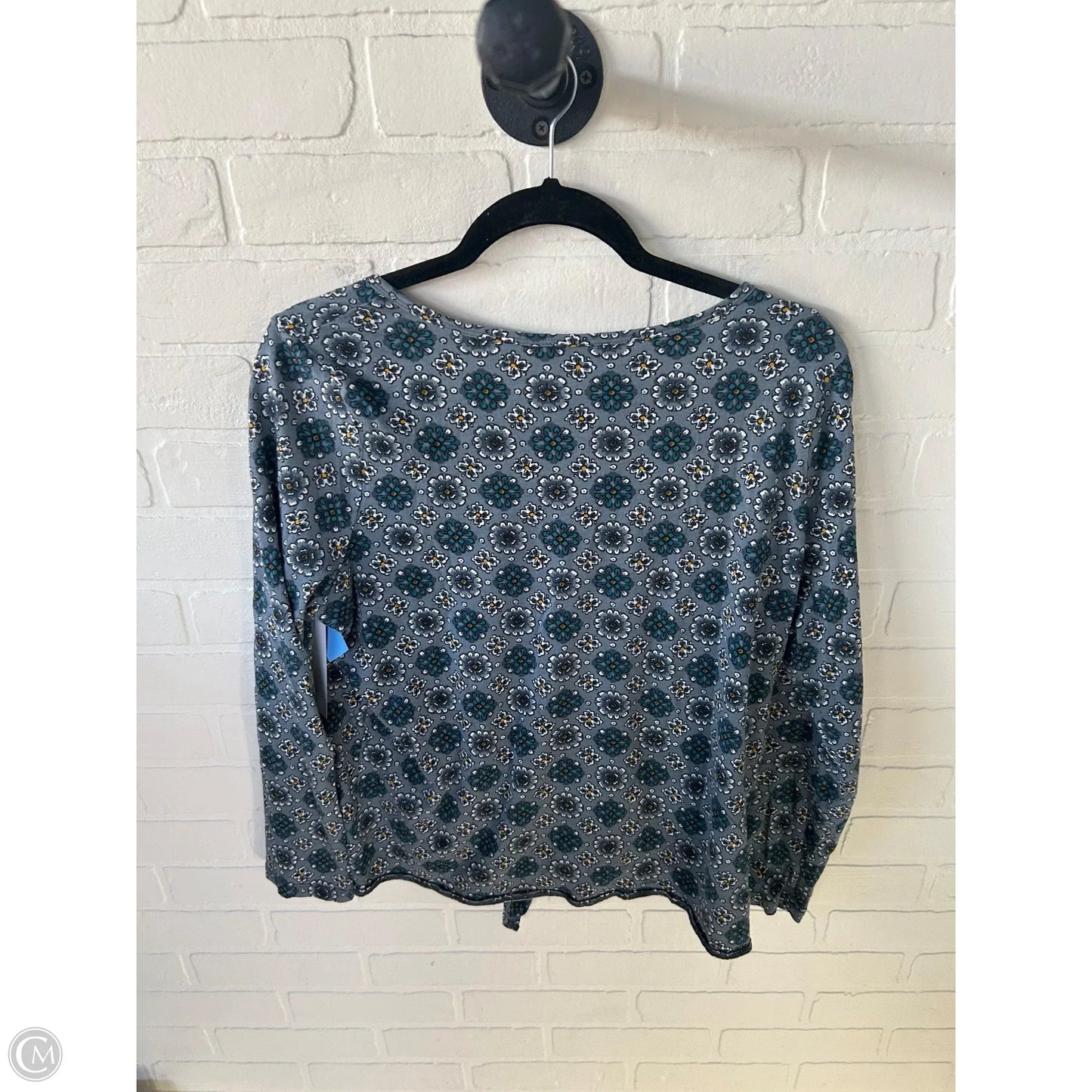 Top Long Sleeve By Loft In Blue & White, Size: L
