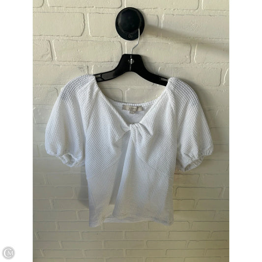 Top Short Sleeve By Loft In White, Size: M