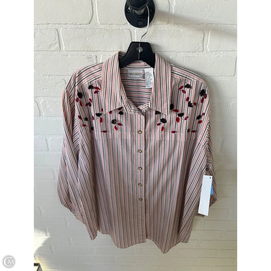 Top Long Sleeve By Cme In Blue & Orange, Size: 1x