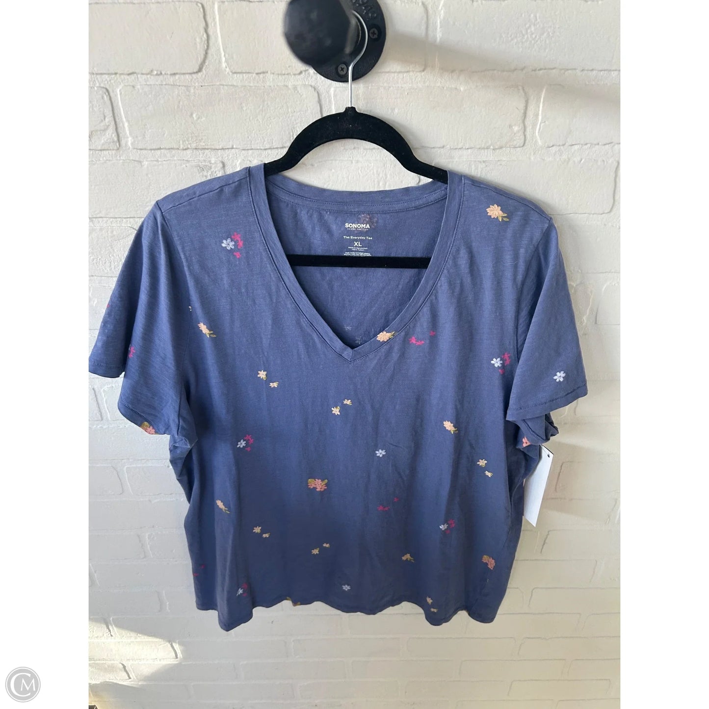 Top Short Sleeve By Sonoma In Blue & Pink, Size: Xl