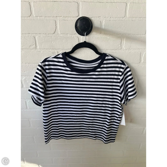 Top Short Sleeve By Free Assembly In Blue & White, Size: S