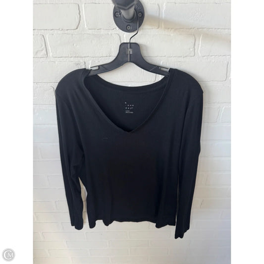 Top Long Sleeve Basic By A New Day In Black, Size: L