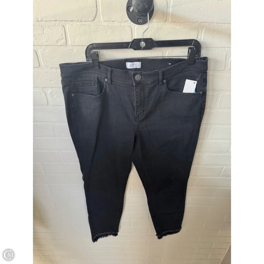 Jeans Skinny By Loft In Black Denim, Size: 14