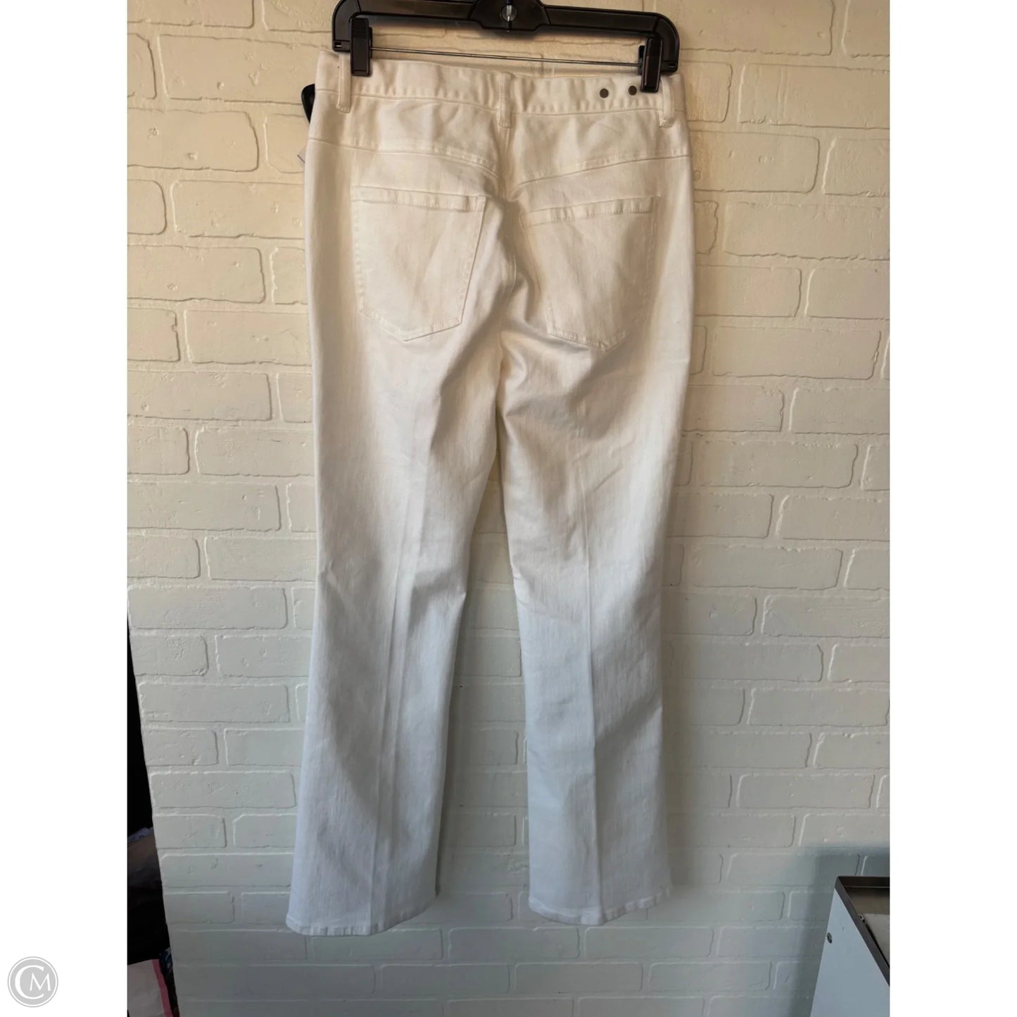 Jeans Straight By Cabi In White Denim, Size: 4