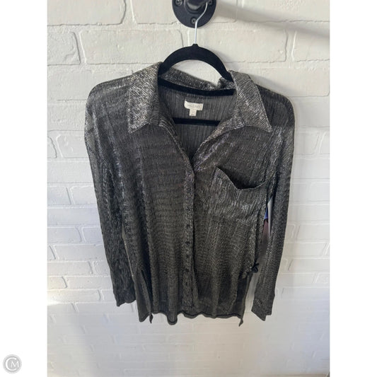 Blouse Long Sleeve By Pilcro In Silver, Size: S