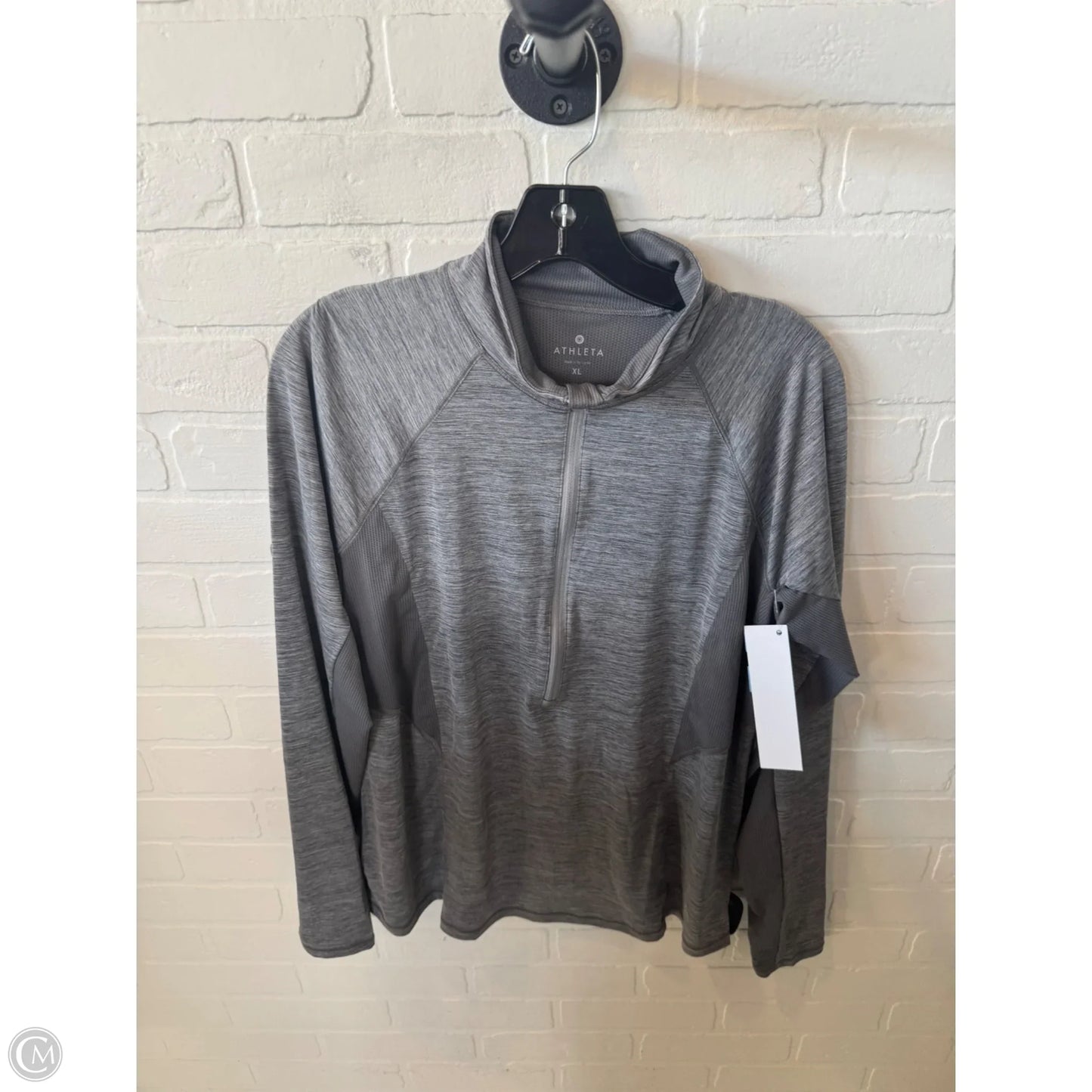 Athletic Top Long Sleeve Collar By Athleta In Grey, Size: Xl