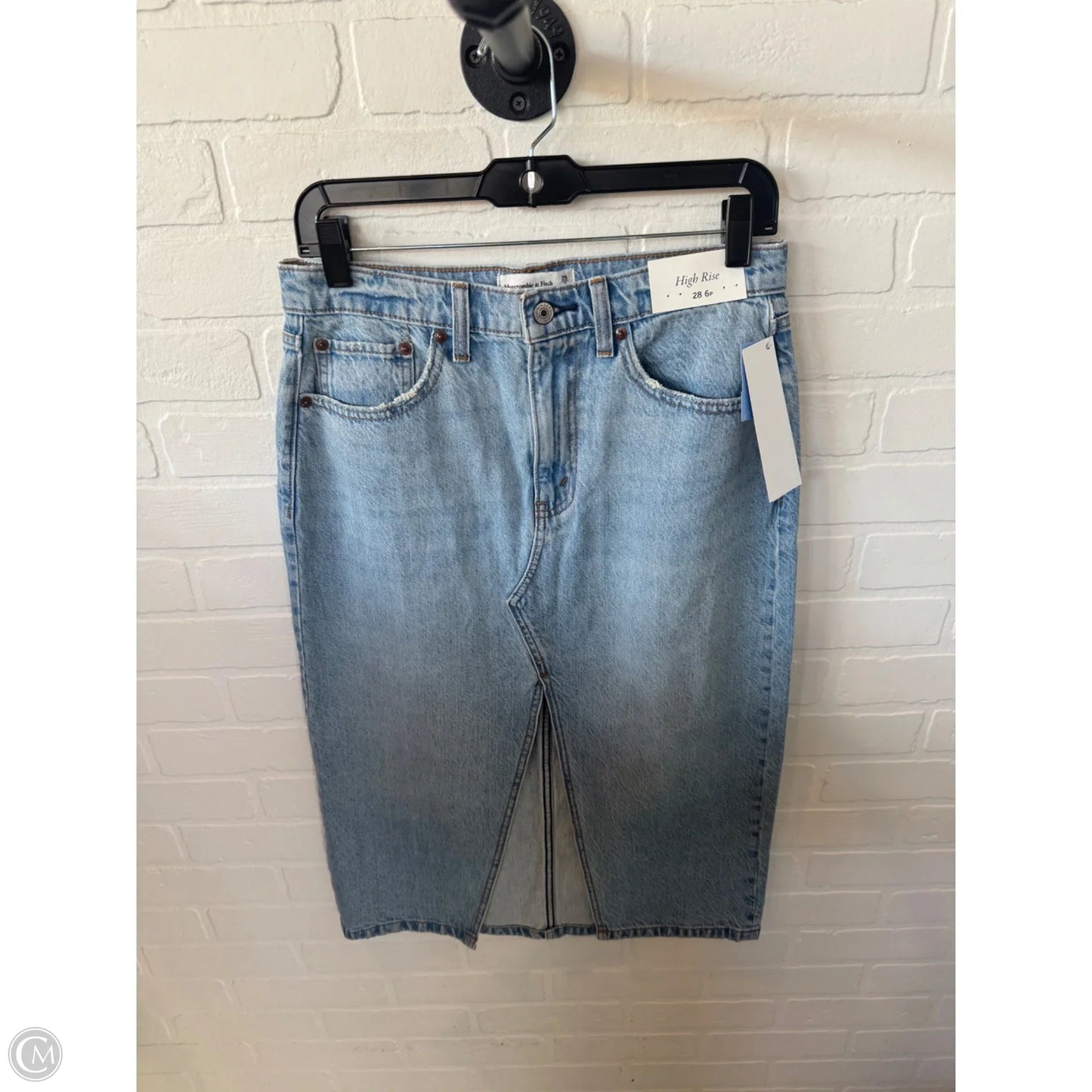 Skirt Midi By Abercrombie And Fitch In Blue Denim, Size: 6p