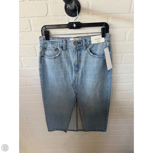 Skirt Midi By Abercrombie And Fitch In Blue Denim, Size: 6p