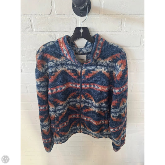 Jacket Fleece By Lucky Brand In Blue & Brown, Size: Xl