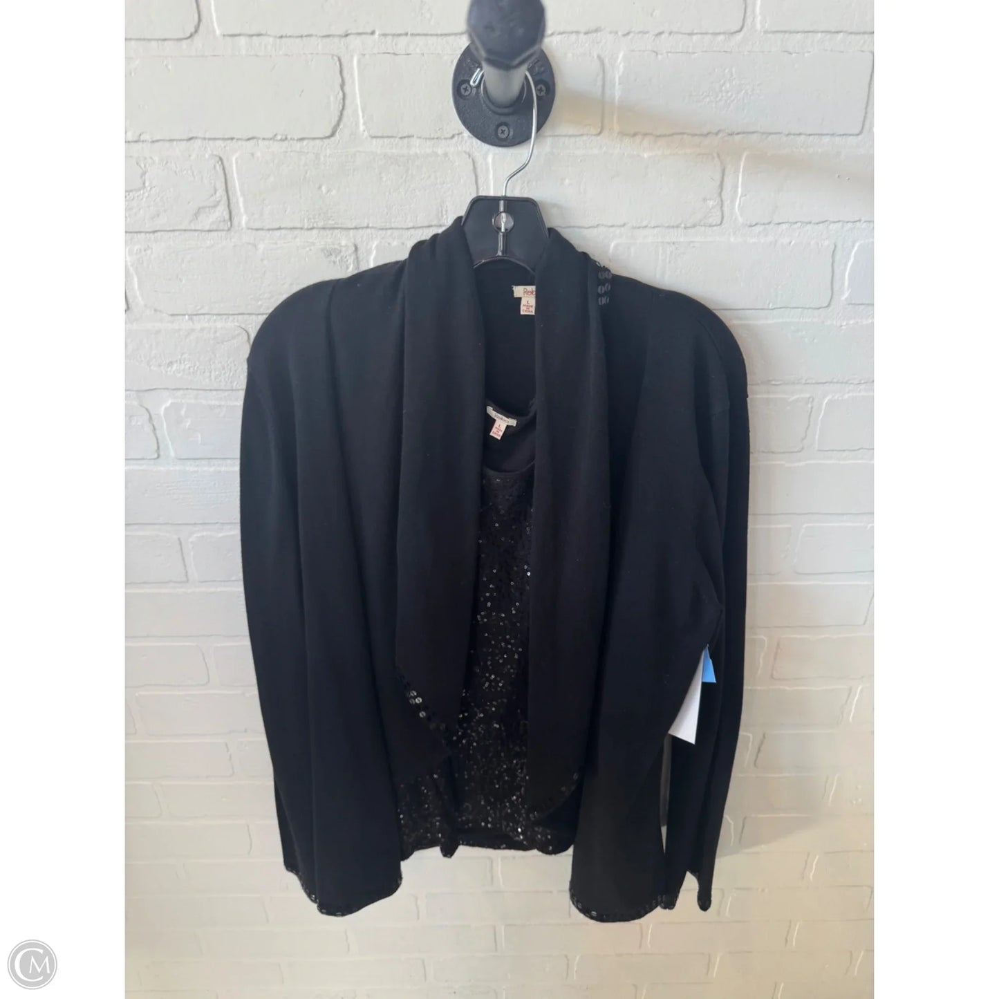 Sweater 2pc By Reba In Black, Size: L